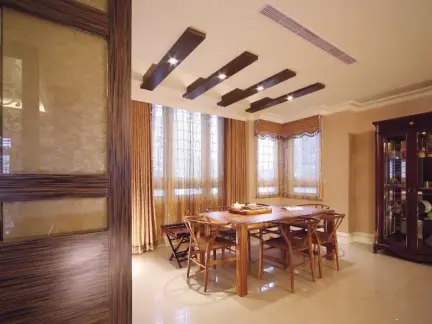 餐厅吊顶设计餐厅木质吊顶图片11