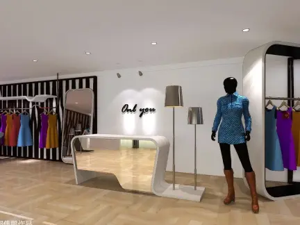服装店面收银台装修效果图