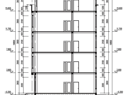 五层房屋建筑剖面图