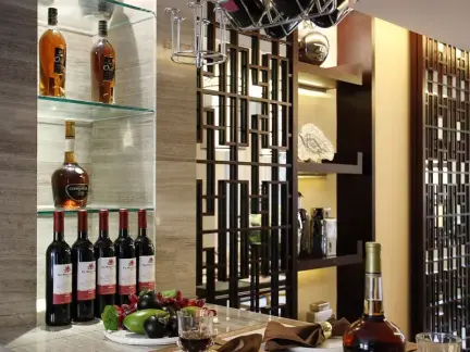 中式风格吧台酒柜酒架图片欣赏