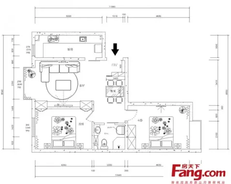2013小别墅内部整体结构平面设计图