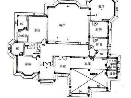 2013最新萨伏伊别墅一层总平面图