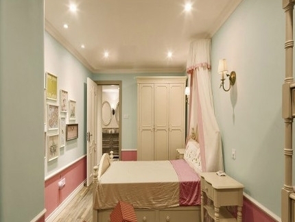 最新欧式女孩卧室十平米儿童房装修效果图图片
