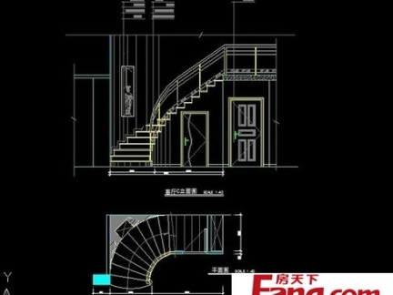 2013简约旋转楼梯施工图大全