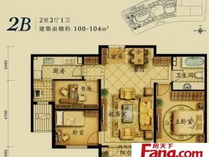 现代一梯三户户型图纸大全