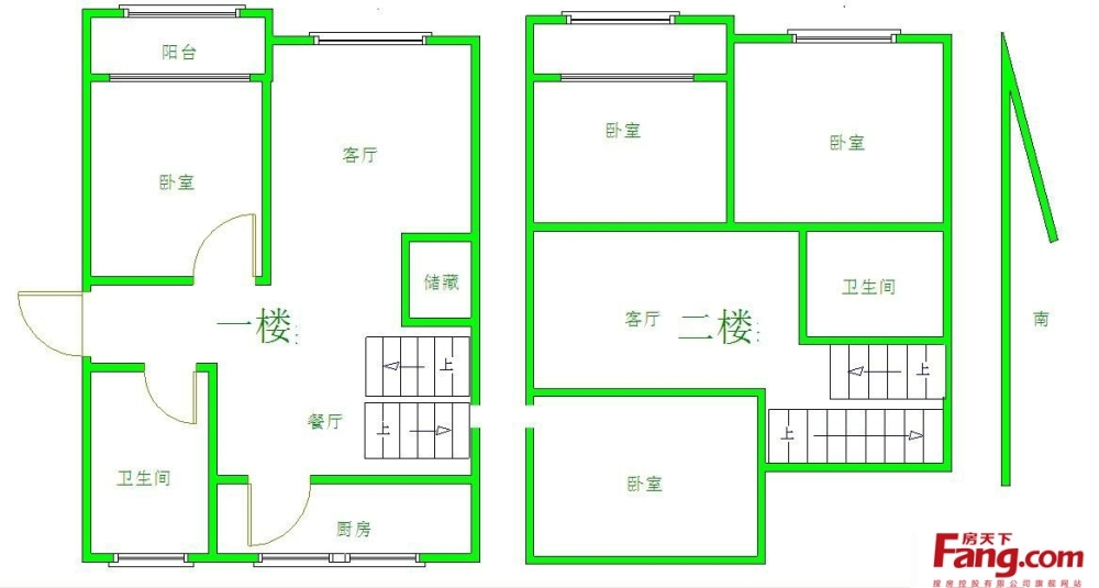 中型复式楼户型图