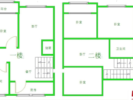 中型复式楼户型图