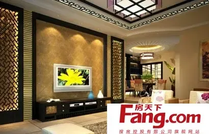 复古的中式电视背景墙装修效果图大全2012图片