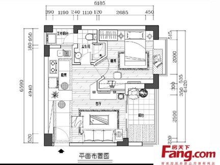 单身公寓平面图集锦