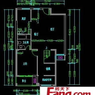 120平米一层复式楼平面图