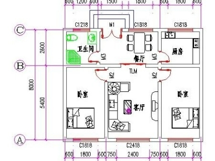 农村平房设计平面布局户型图