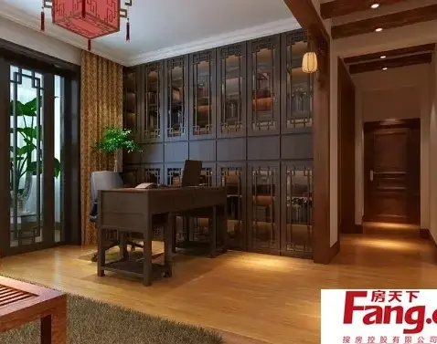 古典家具装饰的中式书房装修效果图图片
