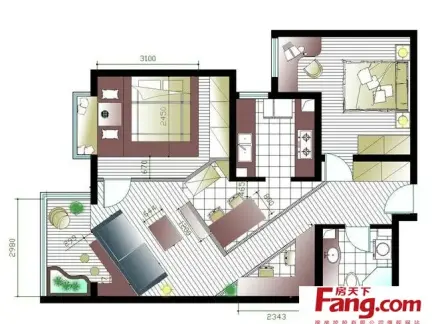 经典70平米小户型设计图