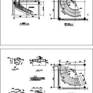 现代旋转楼梯施工图