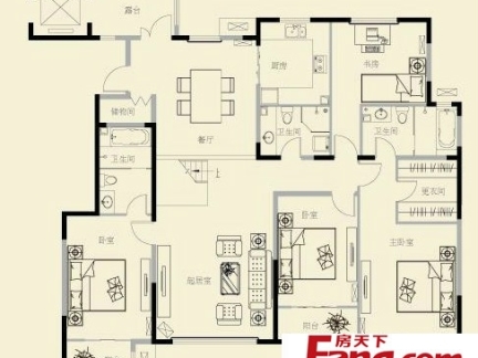 150平米户型装修-房天下装修效果图