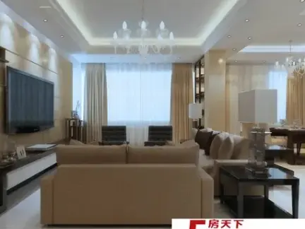 2019复古的长方形客厅装修图-房天下装修效果图