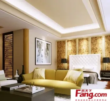 简约大方的石膏线条吊顶效果图