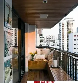 2019高层阳台木地板装修图-房天下装修效果图