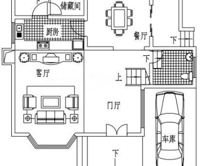 2013简约别墅一层平面图