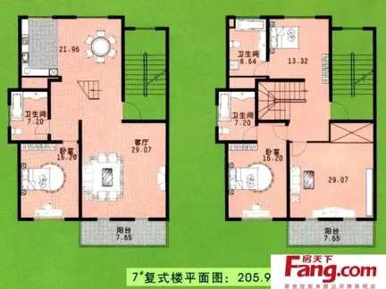 2019原始复式楼平面图-房天下装修效果图