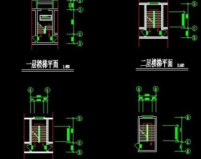 跃层楼梯平面详解图纸大全