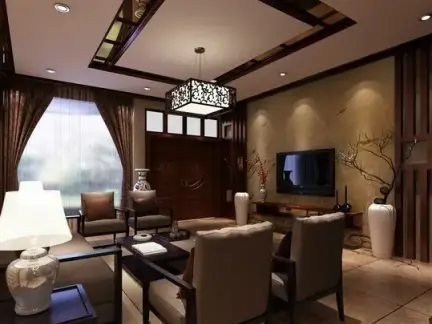 中式铝扣板吊顶效果图