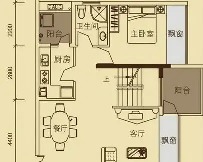 室内楼中楼户型平面分解图纸