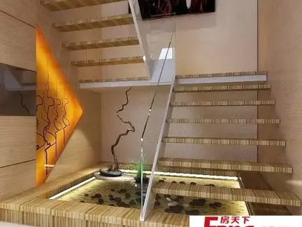 田园客厅楼梯间装修效果图