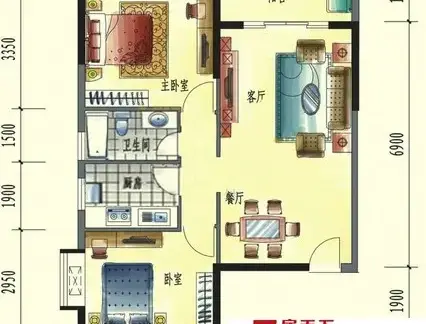 一梯三户室内户型平面布局图