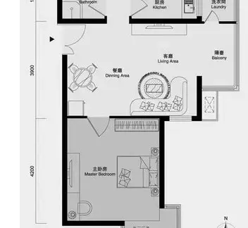 三室一厅70平米小户型设计图