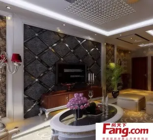 菱形电视背景墙效果图