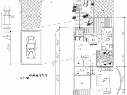 两层萨伏伊别墅总平面图