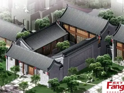 略带现代气息的农村四合院效果图
