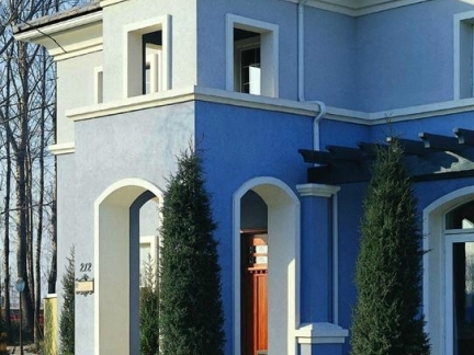 地中海风别墅蓝色外墙效果图