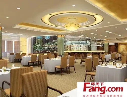 酒店餐厅圆形吊顶效果图