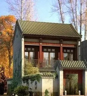 复古中国风中式别墅外观效果图