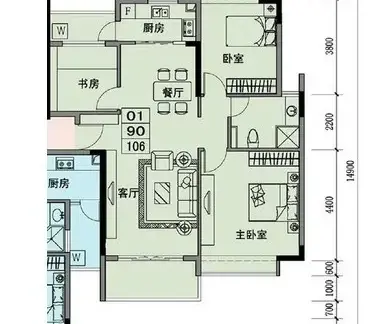 一梯三户户型平面设计图