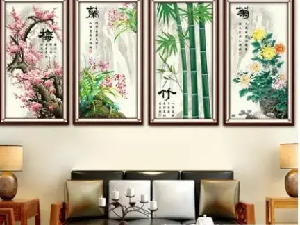 现代简约客厅十字绣图案大全图