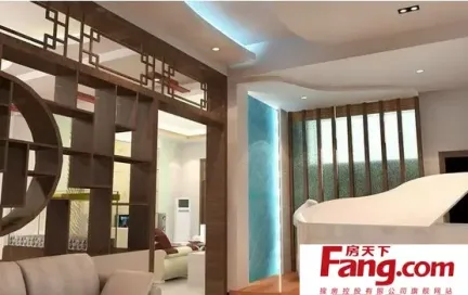 现代简单博古架隔断效果图