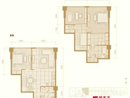 58平米复式楼户型图