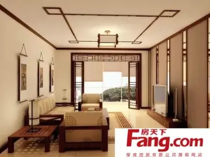 中式客厅吊顶设计效果图