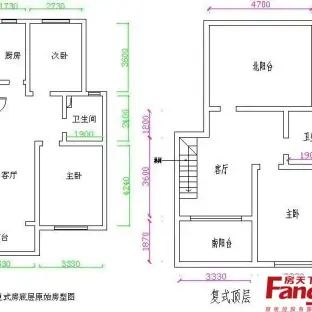 原始复式楼平面图