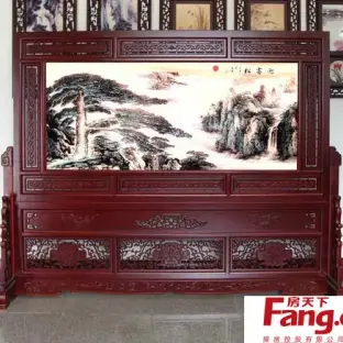 2012家装迎客松屏风隔断效果图