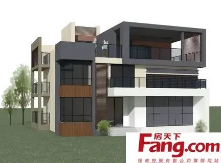 简约清新二层楼房效果图