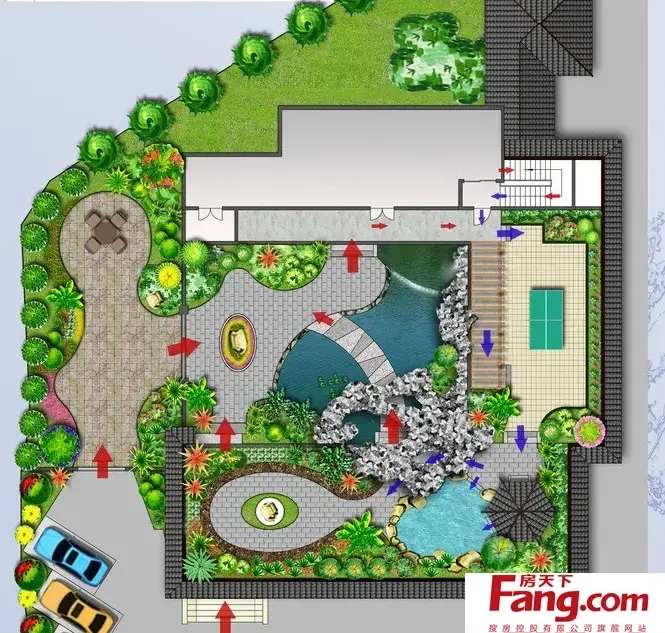 大型别墅庭院设计平面图
