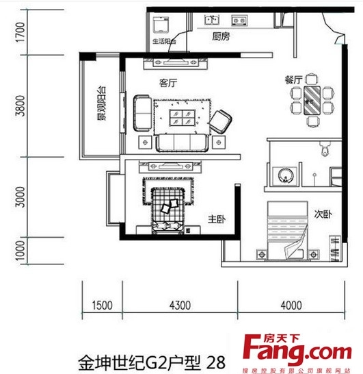 120平米的三室一厅平面图集锦
