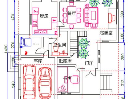 书房的平面图