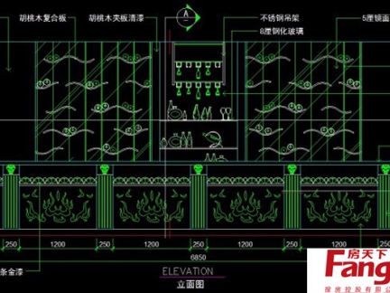 餐厅吧台立面图