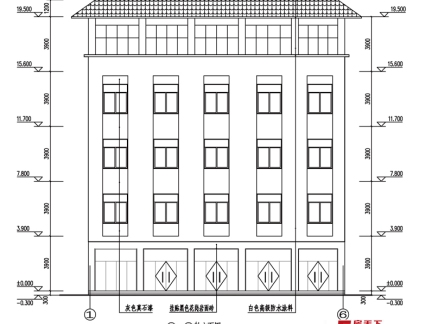 手绘房屋建筑立面图