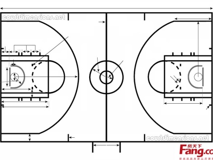 篮球场平面图示意图